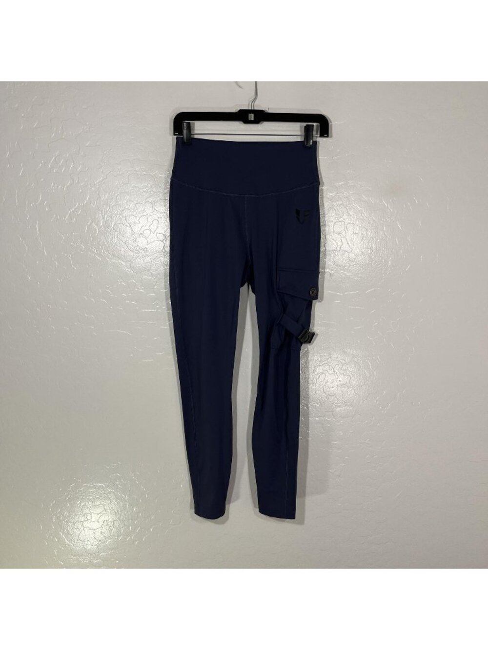 FIRM ABS Leggings Womens M Blue High Rise Ankle Cargo Pockets Yoga Pants Gym